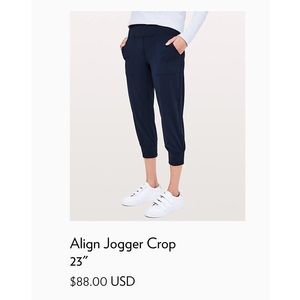 NEW lululemon align jogger crop lulu leggings